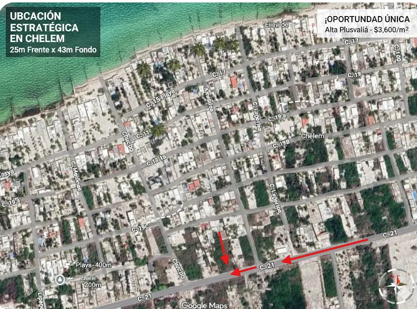 Gran Terreno en la playa de Chelem | a 400m del Mar | Ideal Villa de Lujo — foto 2