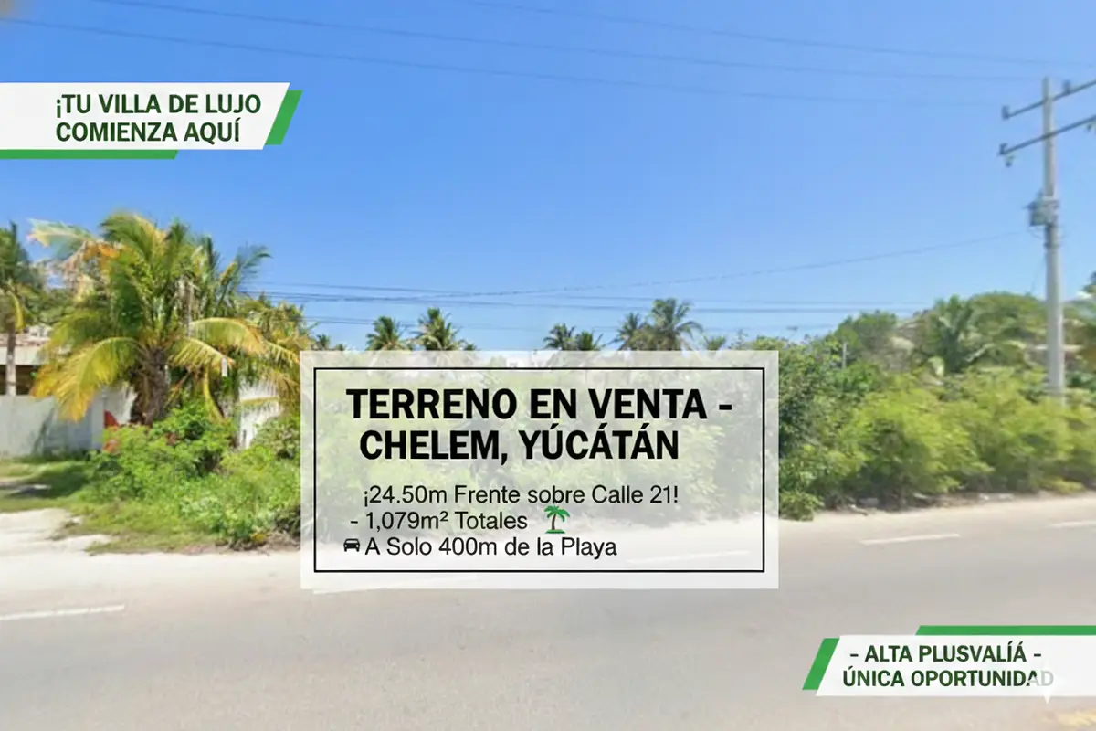 Gran Terreno en la playa de Chelem | a 400m del Mar | Ideal Villa de Lujo — foto 3