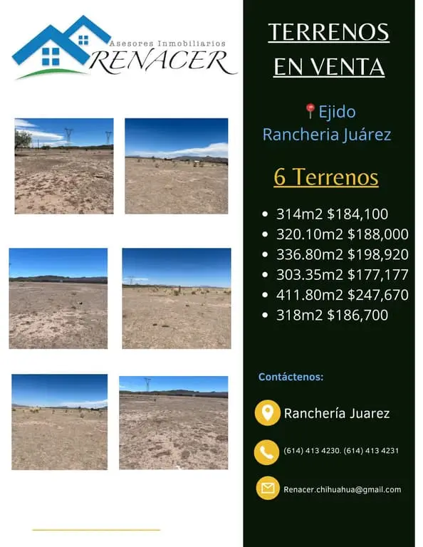 Excelentes Terrenos en Venta, en Muy Buena Ubicacion en Rancheria Juarez
