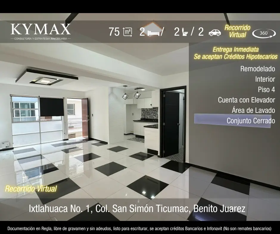 ¡OPORTUNIDAD ÚNICA! Departamento de Lujo en San Simon Ticumac, Ixtlahuaca