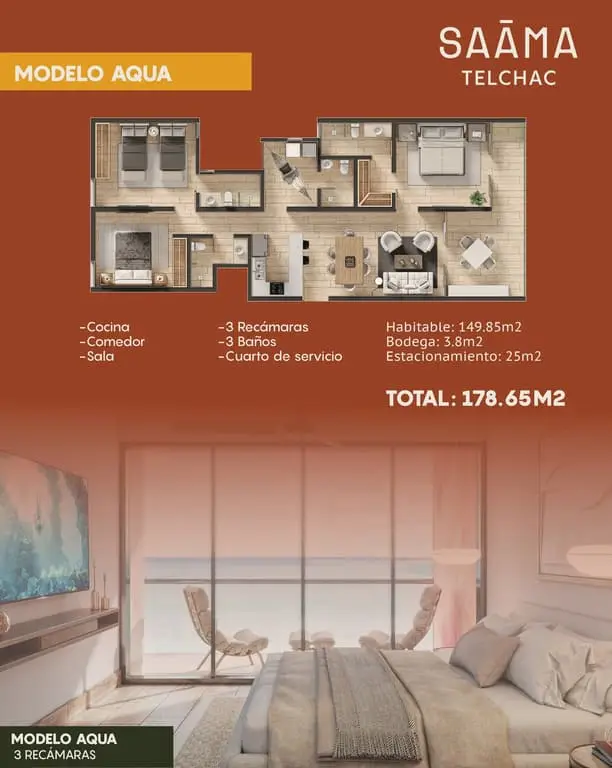 Exclusive Apartment for sale in Telchac Puerto with 3 bedrooms, Ocean View. Beach Front. — foto 10