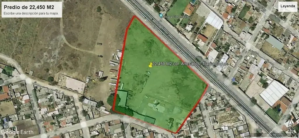 terreno cerca periferico 22,000 metros