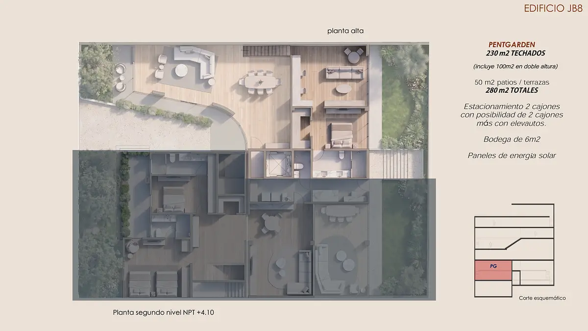 Residencias de autor con dobles alturas, terrazas y jardines privados — foto 8