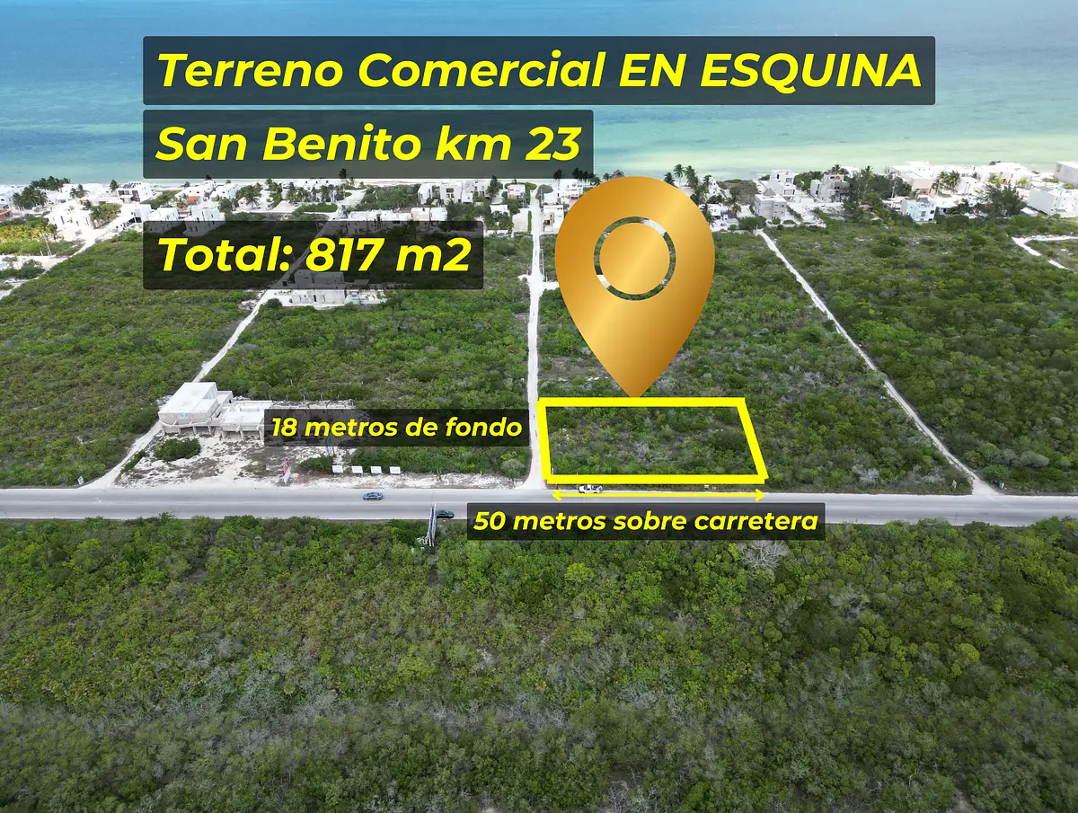 Terreno comercial con 50 m sobre avenida, en esquina. Playa San Benito km 23. — foto 2