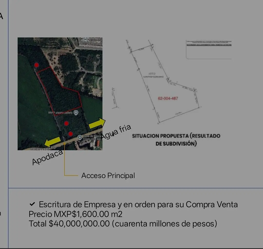Terreno en venta en Agua Fría Apodaca