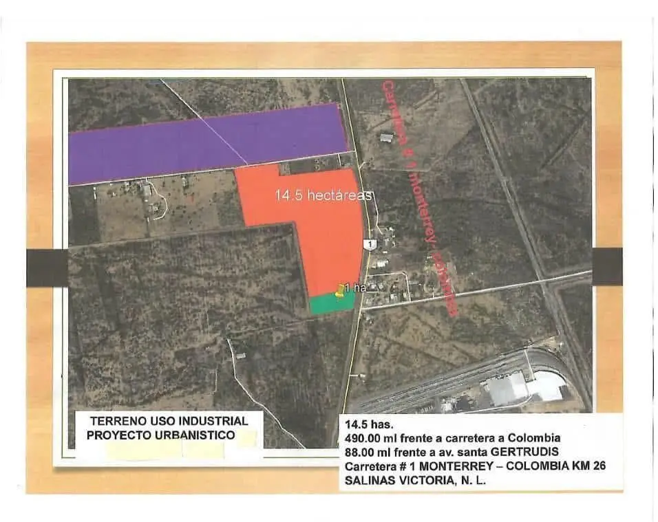 Terreno industrial en venta en Salinas Victoria — foto 2