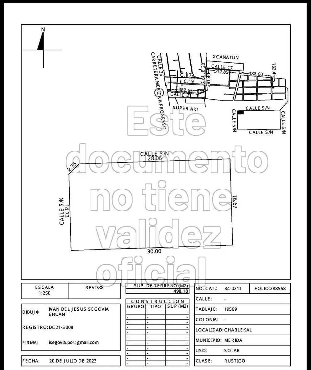 Venta Terreno En Temozón 498.18 mts.