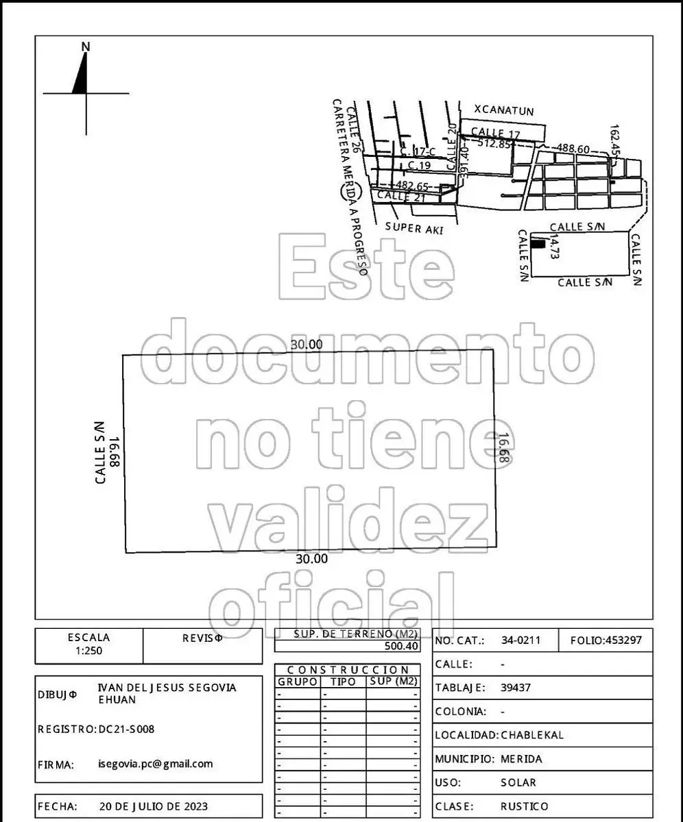 Venta Terreno Temozon 500.40 mts 2