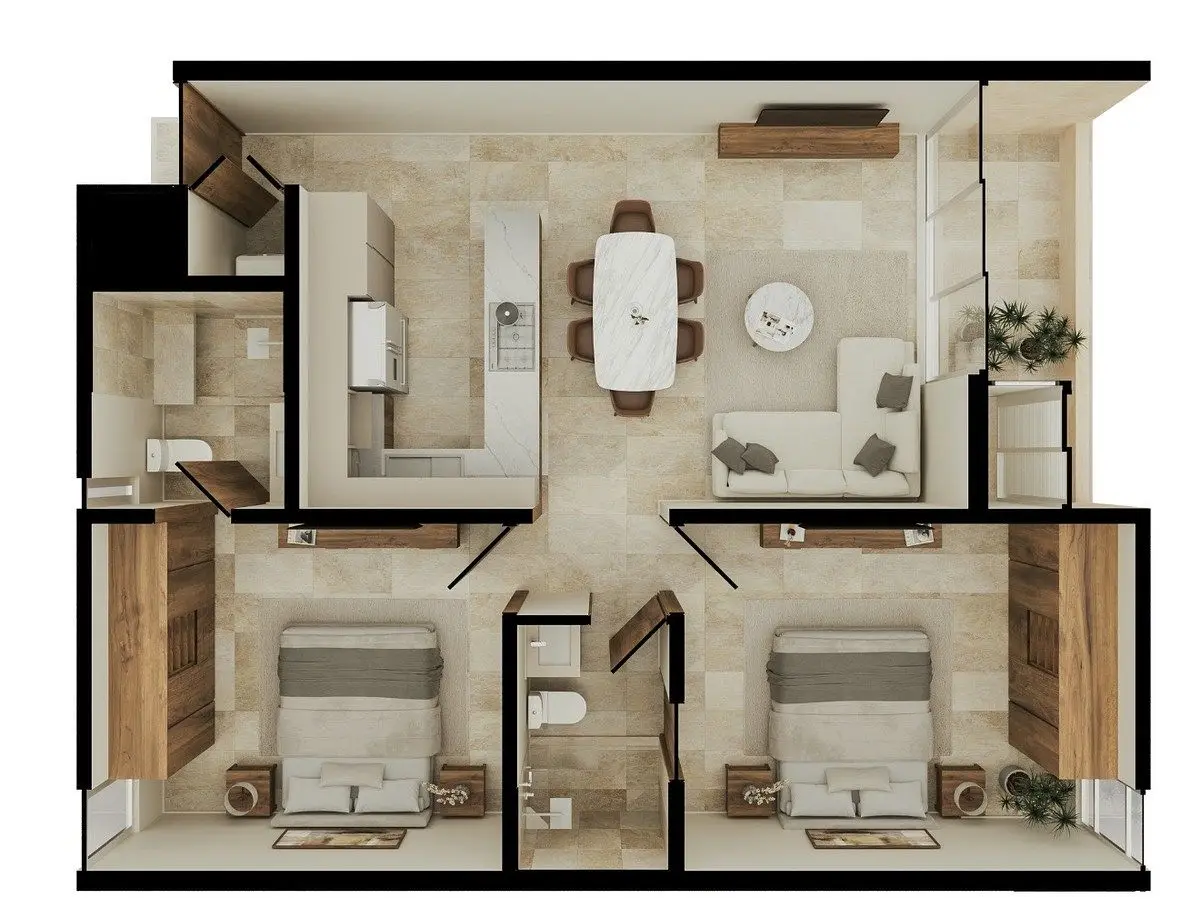 Departamento de 2 Recámaras en Pre Venta en Zona Country — foto 4
