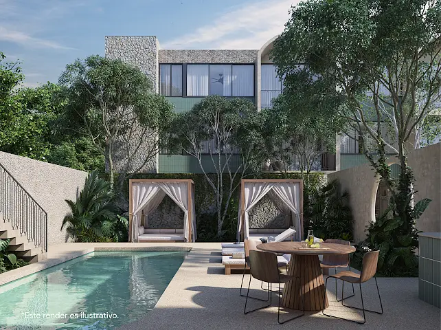 Departamento de 2 Recámaras + Estudio en Pre Venta en Temozón Norte — foto 3