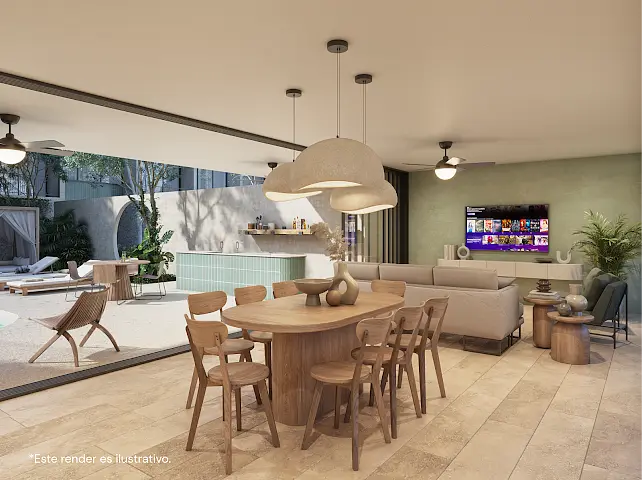 Departamento de 2 Recámaras + Estudio en Pre Venta en Temozón Norte — foto 5
